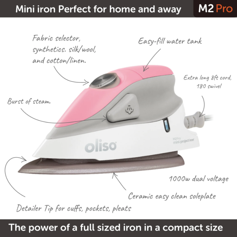 Oliso Pink Mini Project Iron - Image 8