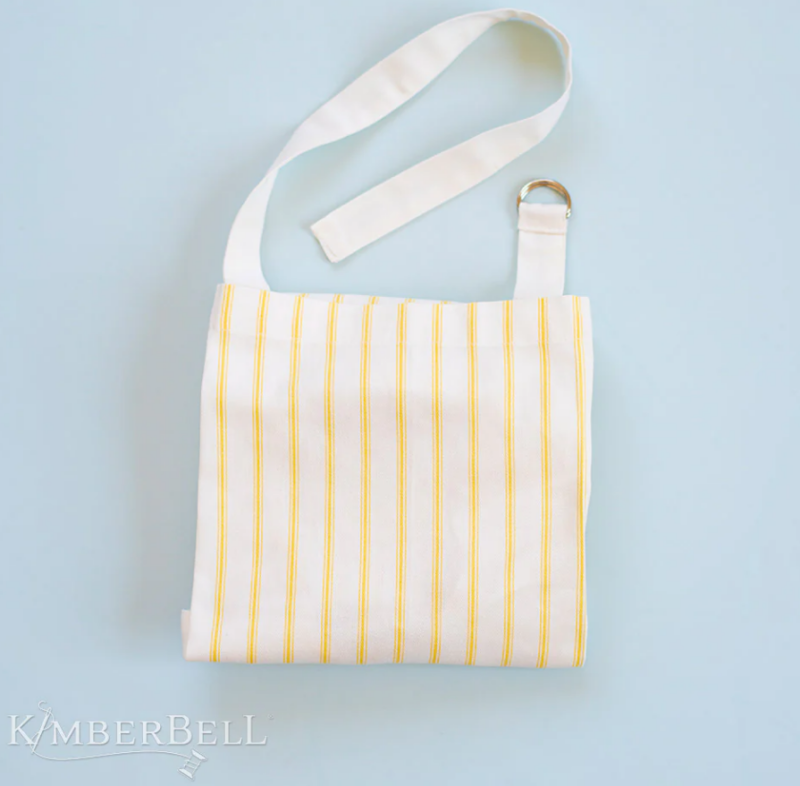 KimberBell Adult Apron Blank, Yellow Pinstripe, Adjustable Neck - Image 3