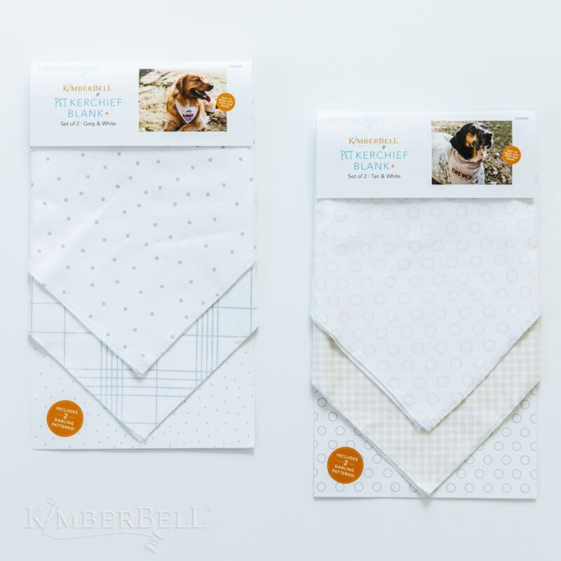 KimberBell Pet Kerchief Blank, Set of 2 - Tan and White