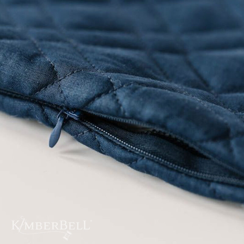 KimberBell Quilted Pillow Cover Blank, Lumbar, 12 x 18″ Navy Linen - Image 4