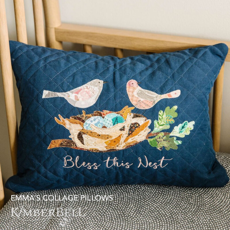 KimberBell Quilted Pillow Cover Blank, Lumbar, 12 x 18″ Navy Linen - Image 7