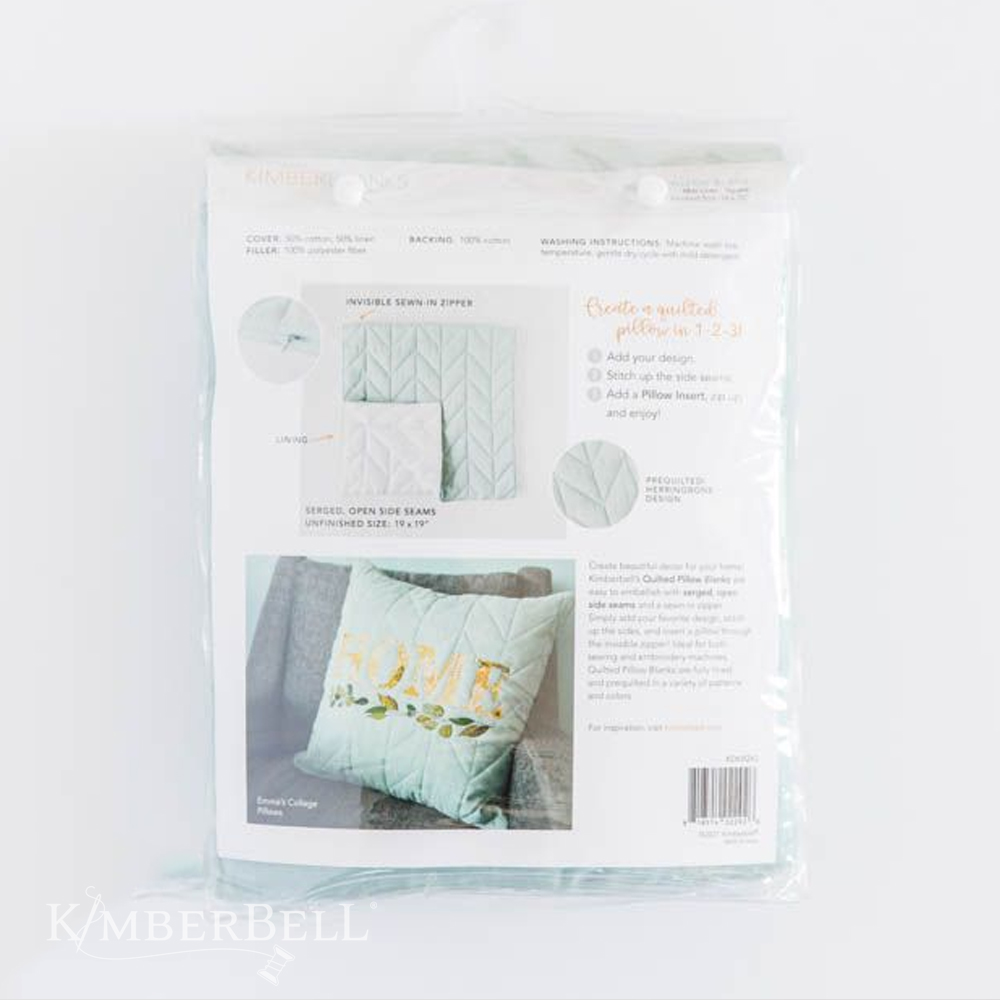 KimberBell Quilted Pillow Cover Blank,18" x 18"  Mist Linen - Image 7