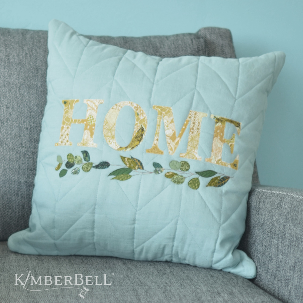 KimberBell Quilted Pillow Cover Blank,18" x 18"  Mist Linen - Image 5