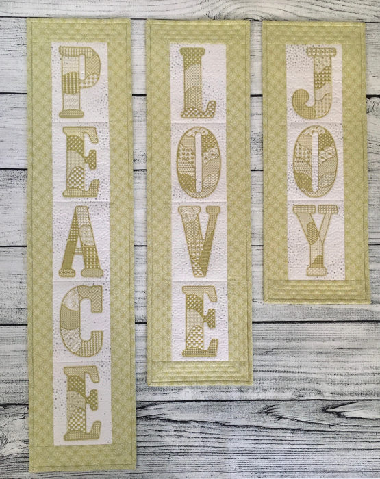 HoopSisters Peace Love Joy Wall Hanging