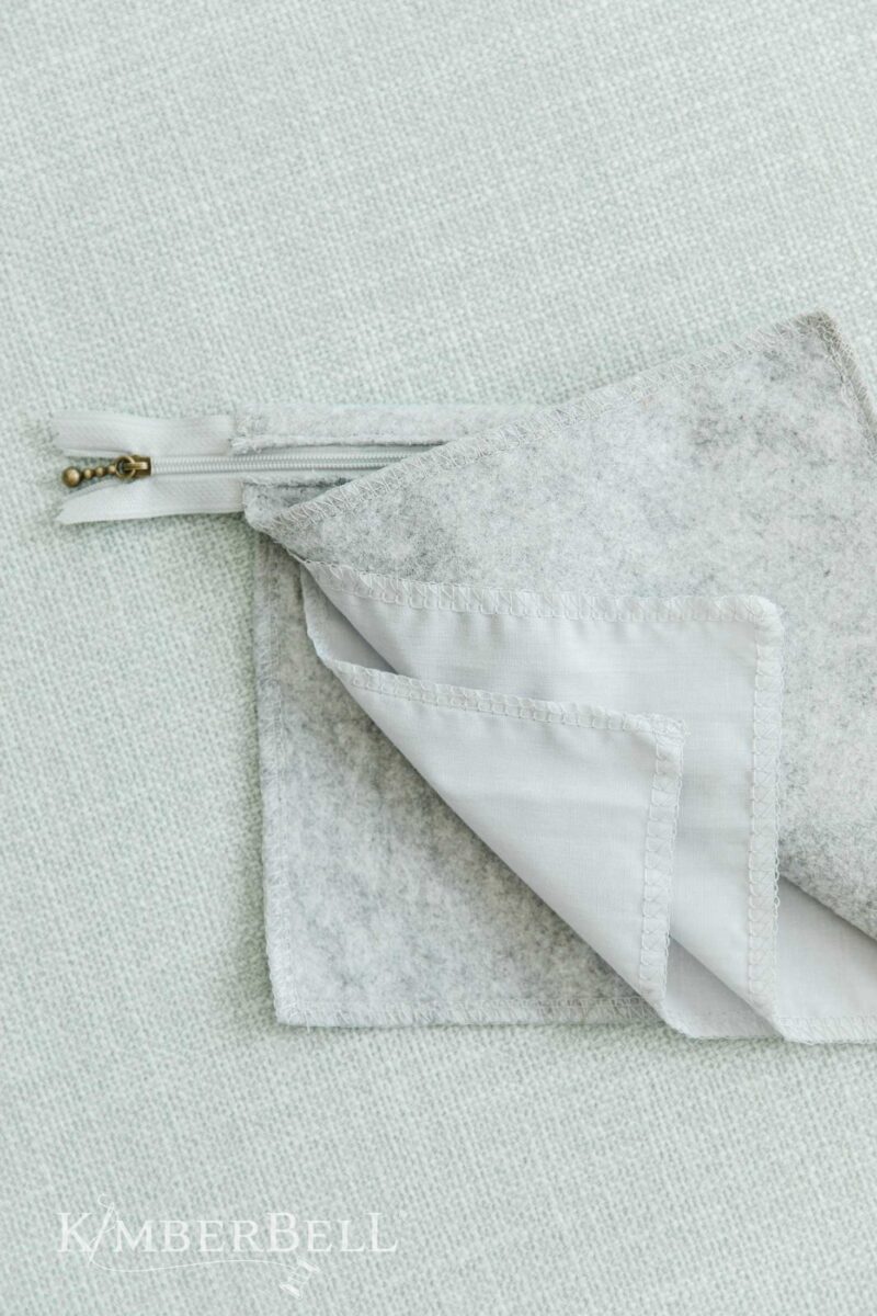 Felt Zipper Pouch Blank (Small) – Grey - Image 2