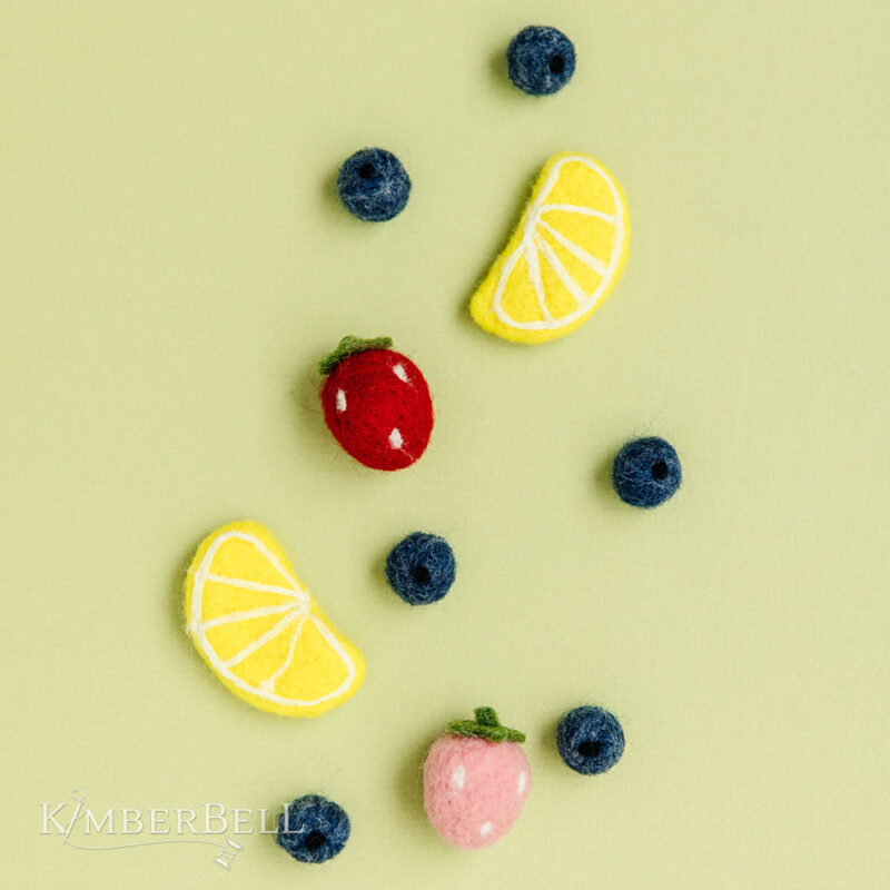 KimberBell Wool Felt Lemons & Berries (10 Pieces) - Image 8