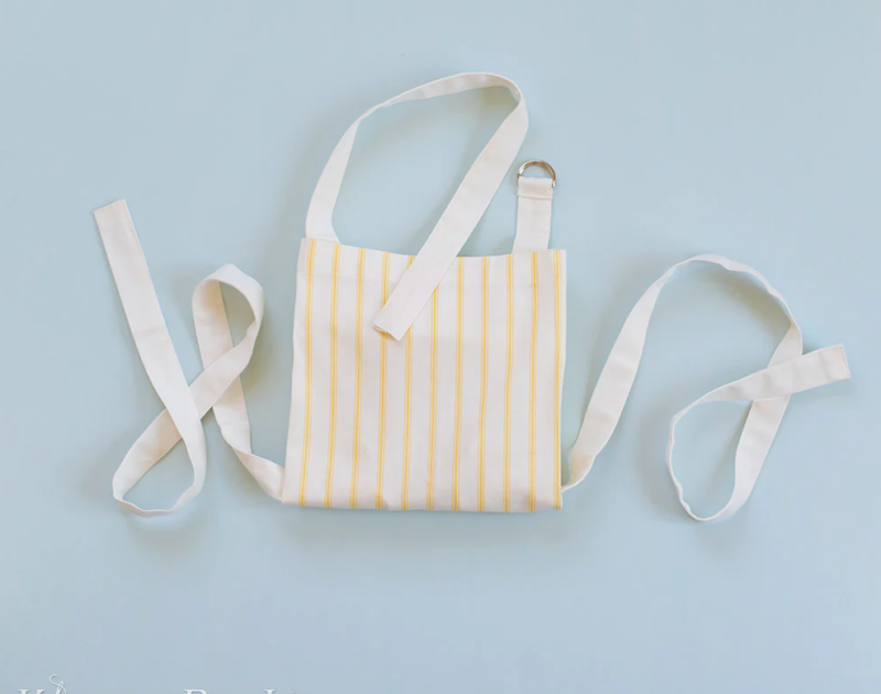 KimberBell Adult Apron Blank, Yellow Pinstripe, Adjustable Neck