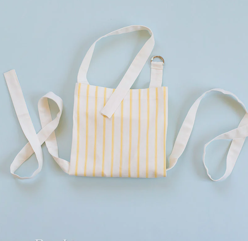 KimberBell Adult Apron Blank, Yellow Pinstripe, Adjustable Neck