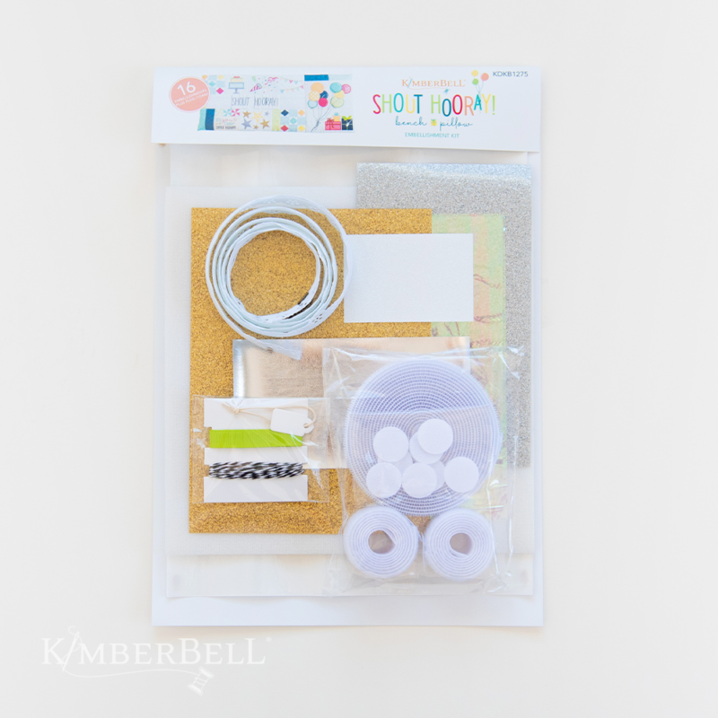 Kimberbell Shout Hooray! Bench Pillow - Embellishment Kit
