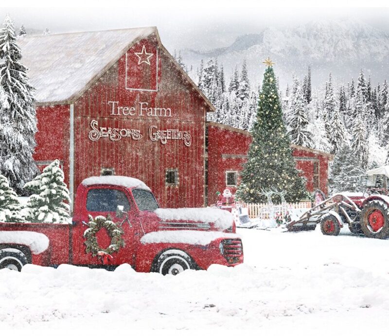 Hoffman Christmas Tree Farm Panel