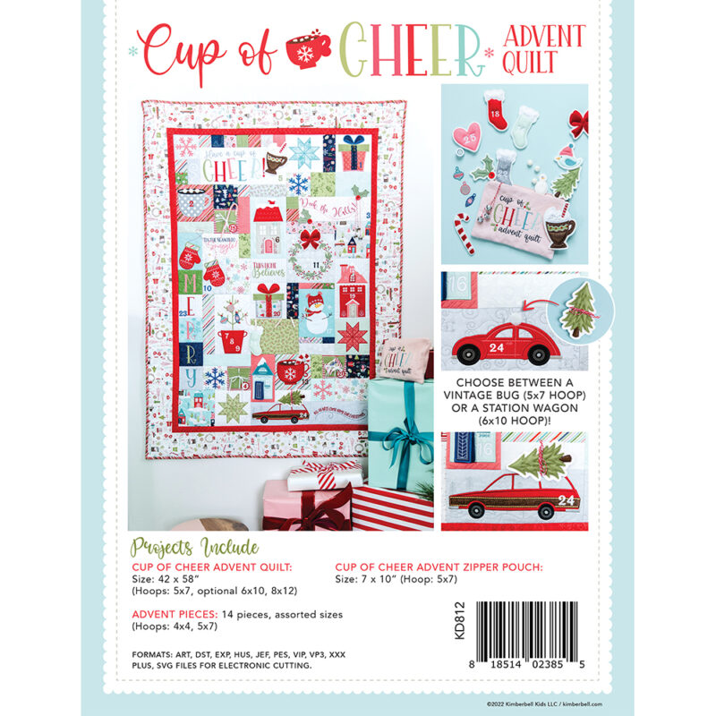 Kimberbell Cup Of Cheer Advent Quilt, Embroidery CD - Image 2