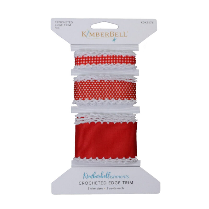 KimberBell Crocheted Edge Trim, Red