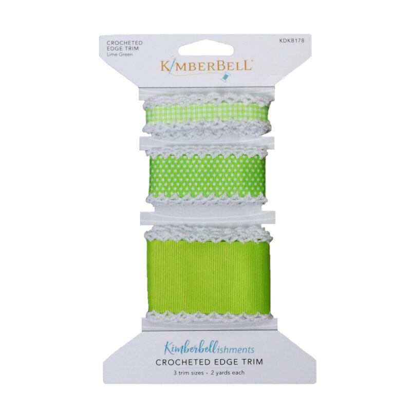 KimberBell Crocheted Edge Trim, Lime Green