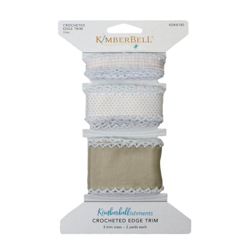 KimberBell Crocheted Edge Trim, Grey