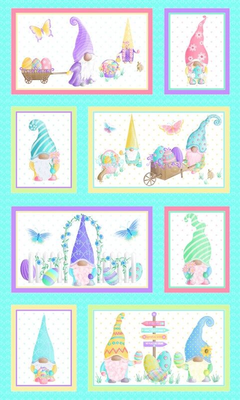 Multi Spring Garden Gnomes Panel