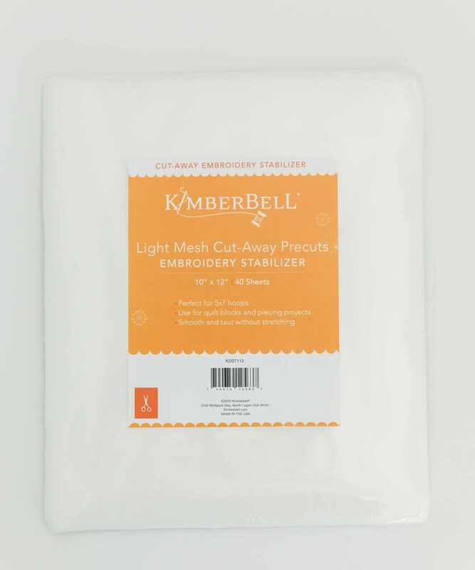 Kimberbell Light Mesh Cut Away Embroidery Stabilizer: 40 Precut Sheets 10" x12"