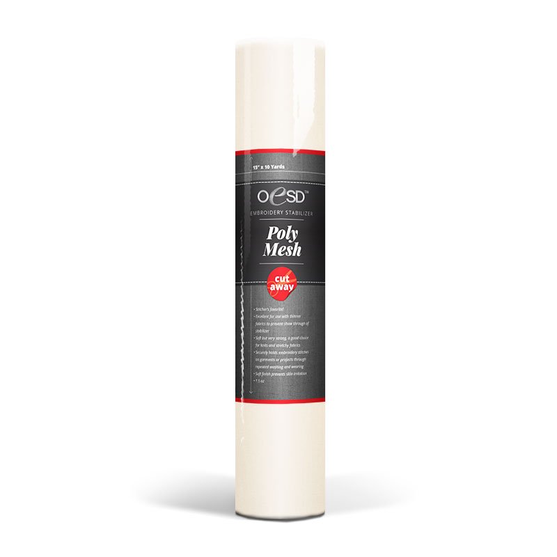 OESD PolyMesh CutAway WHITE: 15in x 10yds