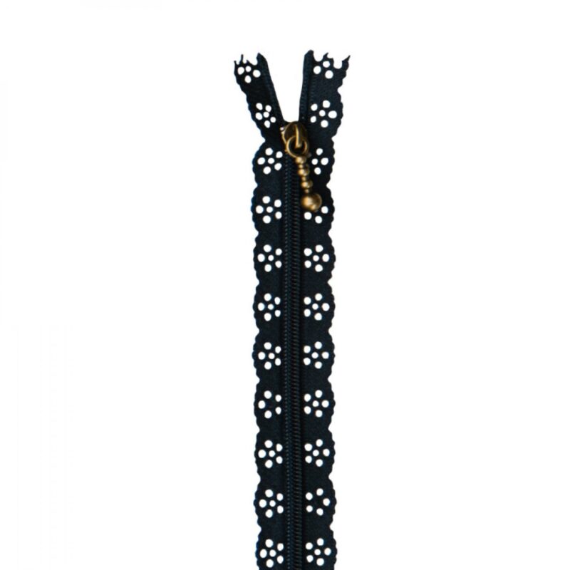Kimberbell 14" Lace Zipper: Navy