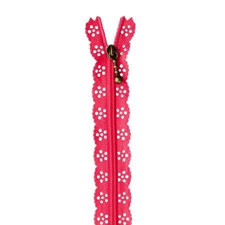 Kimberbell 14" Lace Zipper: Lipstick