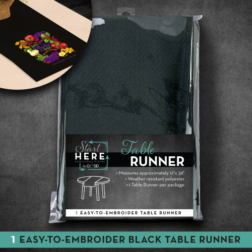 OESD Table runner - black - 12"x36"