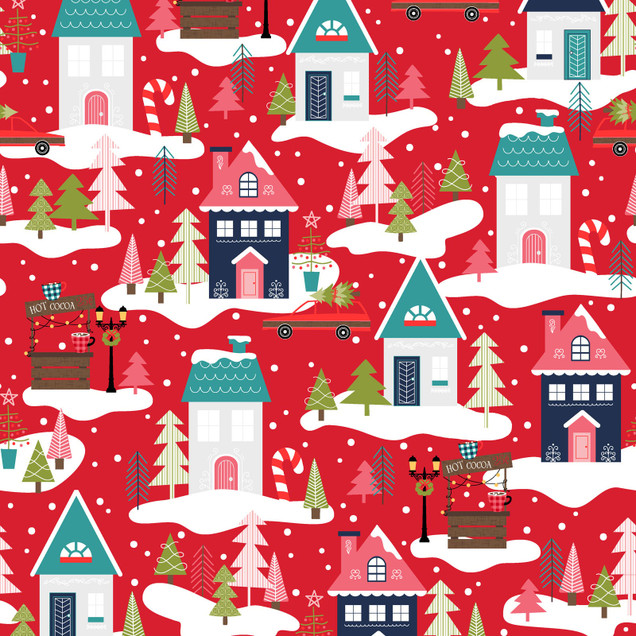Kimberbell Cup of Cheer Christmas Neighborhood Red MAS10203-R