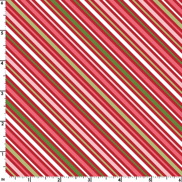 Kimberbell Cup of Cheer Peppermint Stripe Red/Green MAS10208-RG