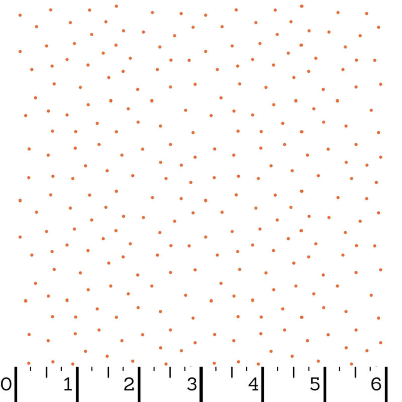 Kimberbell Basics White and Orange Scattered Dot MAS8210M-WO