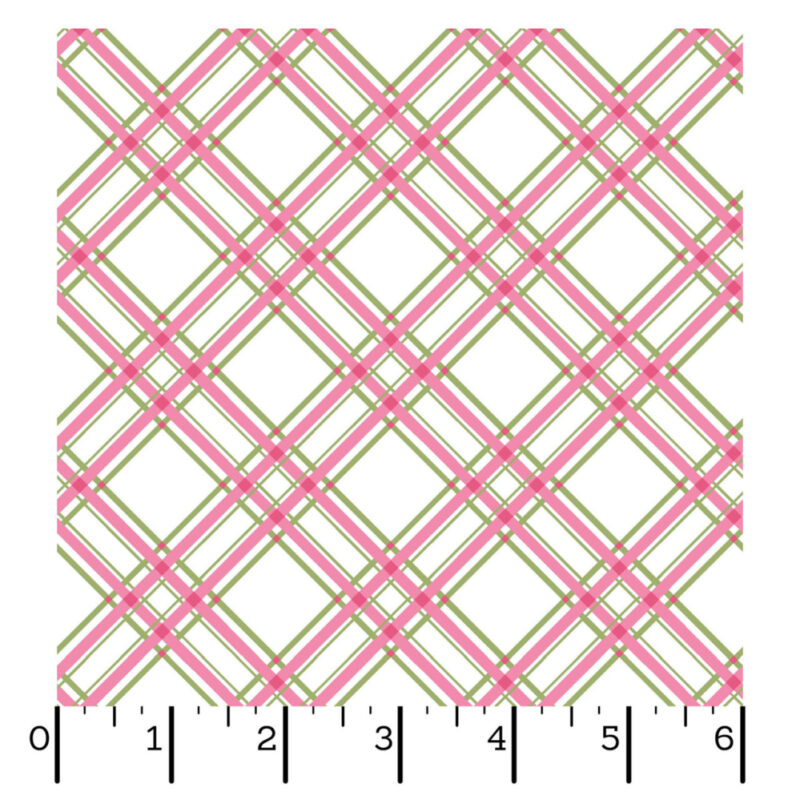 Kimberbell Basics Classic Diagonal Plaid Pink/Green MAS8244-PG