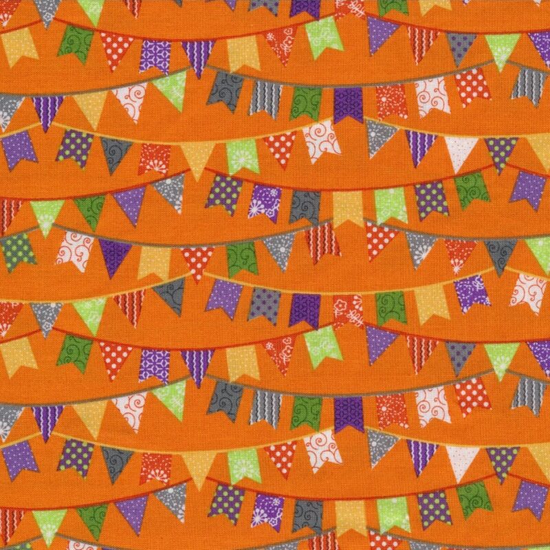 Kimberbell Orange Halloween Flags MAS9921-O
