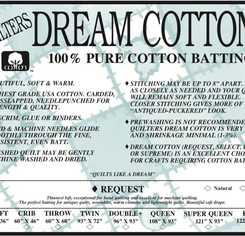 Baby Request 100% Natural Cotton batting
