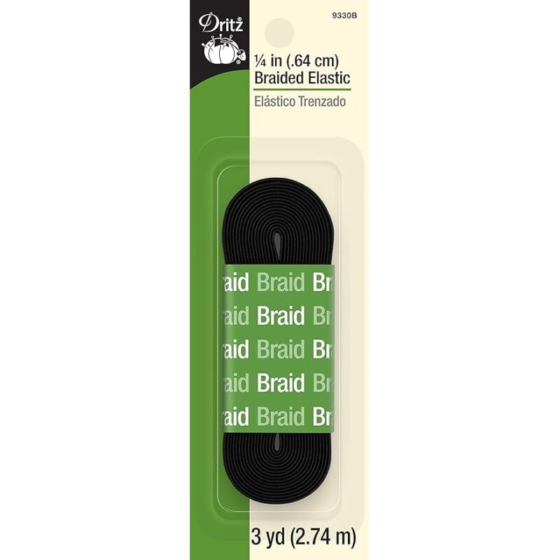 Dritz 1/4" Black Braided Elastic