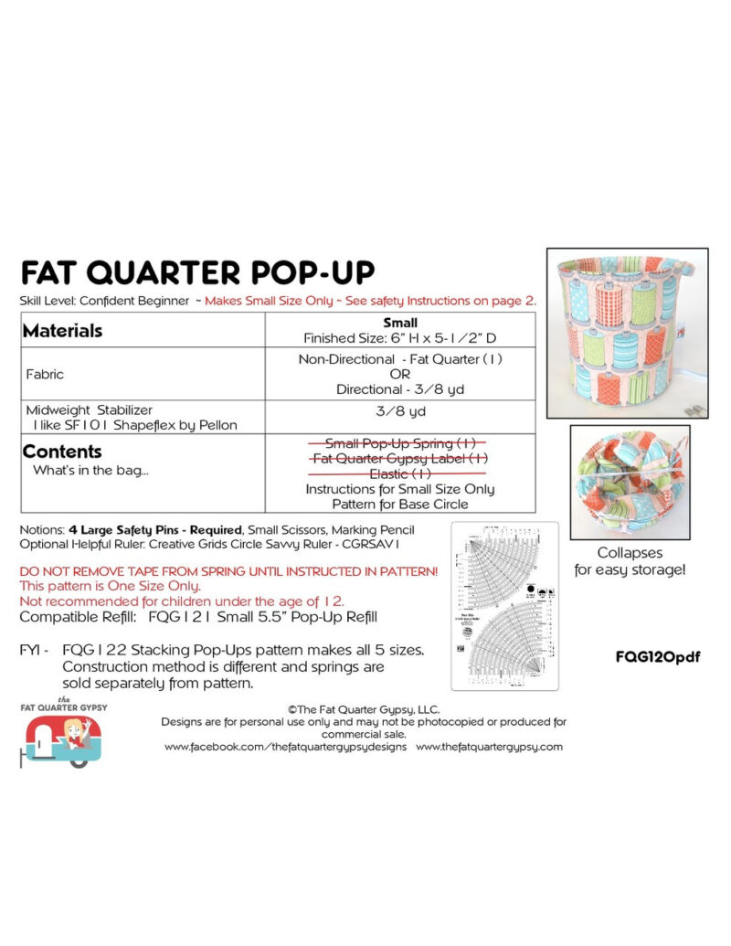 Fat Quarter Pop-Up Pattern - Image 2