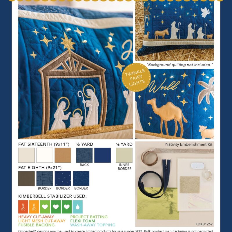 Kimberbell Nativity Bench Pillow Embellishment Kit