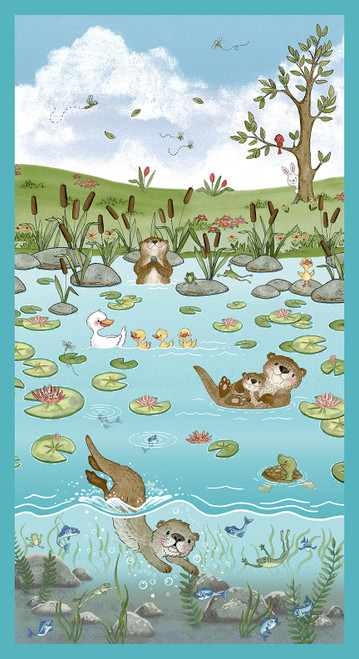 Henry Glass - River Romp Teal 24" Panel
