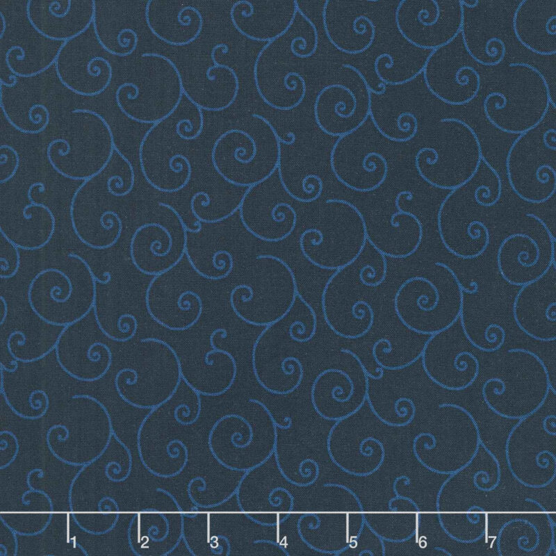 Kimberbell Navy tonal scroll