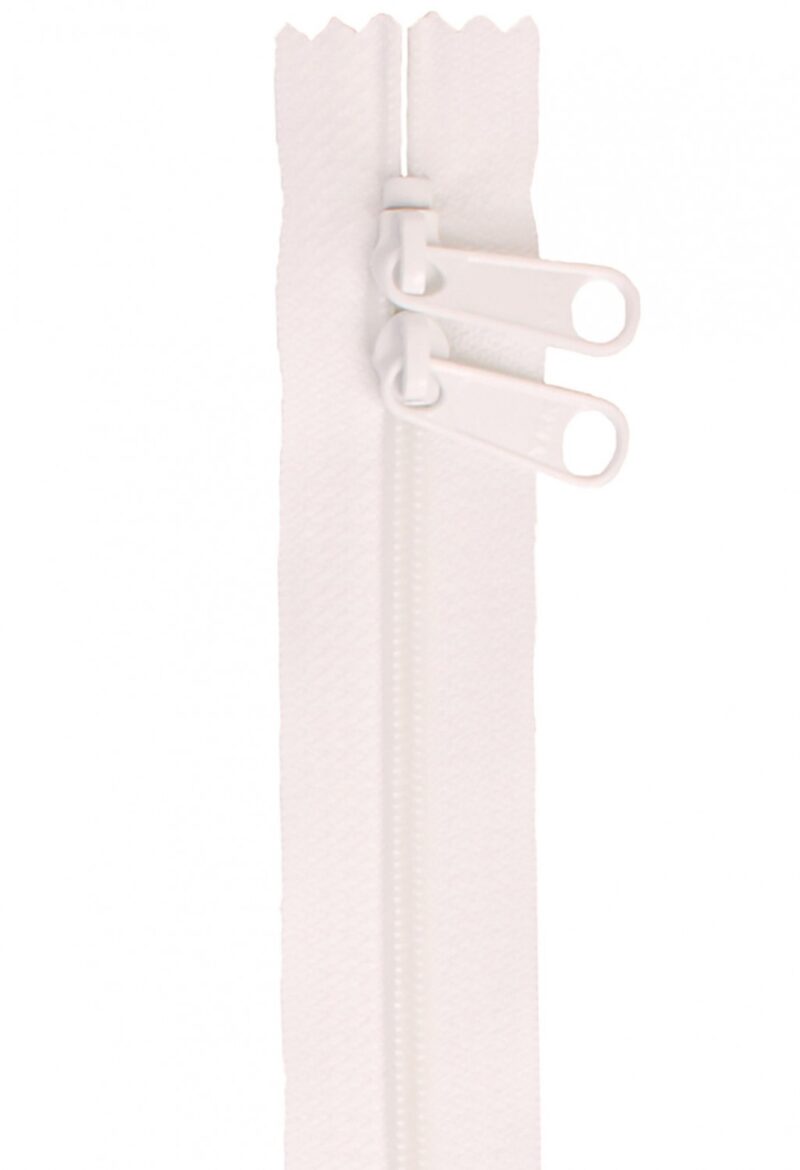 Double Slide 30" Zipper White
