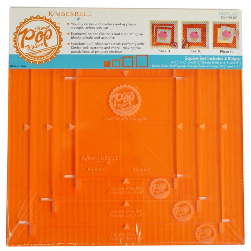 KBimberbell Orange Pop Rulers Square Set