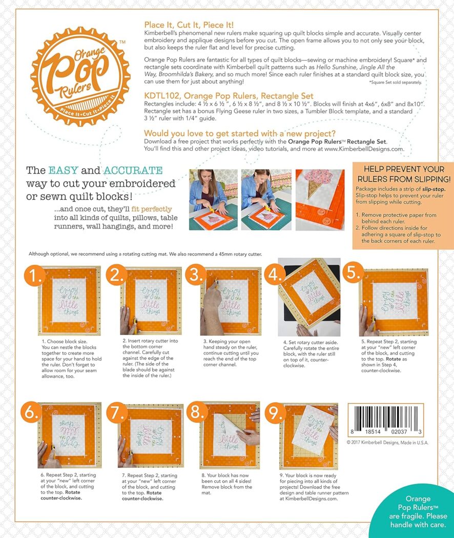 Kimberbell Orange Pop Rulers Rectangle Set - Image 3