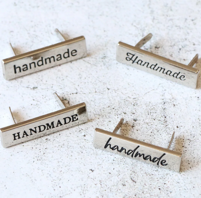 Sallie Tomato 1-3/4" Handmade Labels, Set of 4 (Nickel)