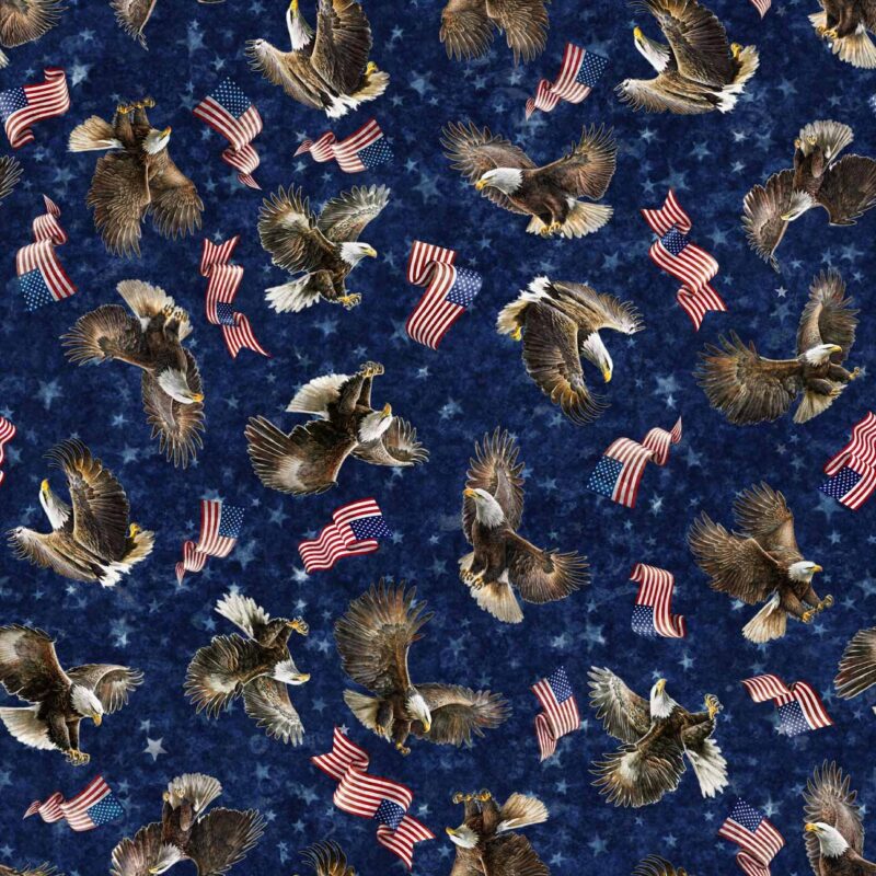 QT American Spirit Eagle & Flag Tossed Navy
