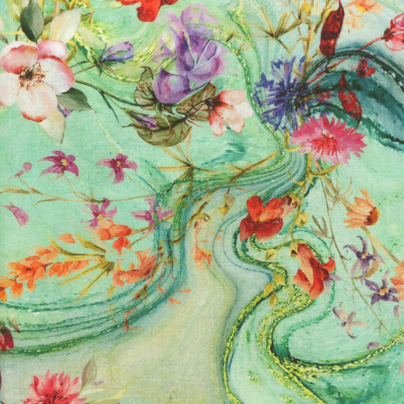 Robert Kaufman - Misty Garden Flowers Clover