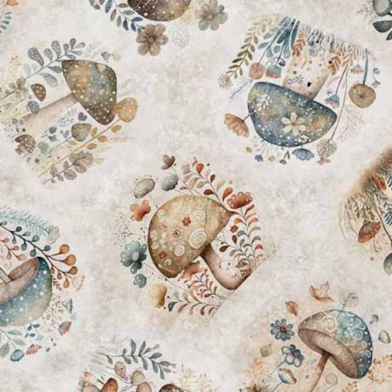Quilting Treasures Cotton Tails Mushroom Toss