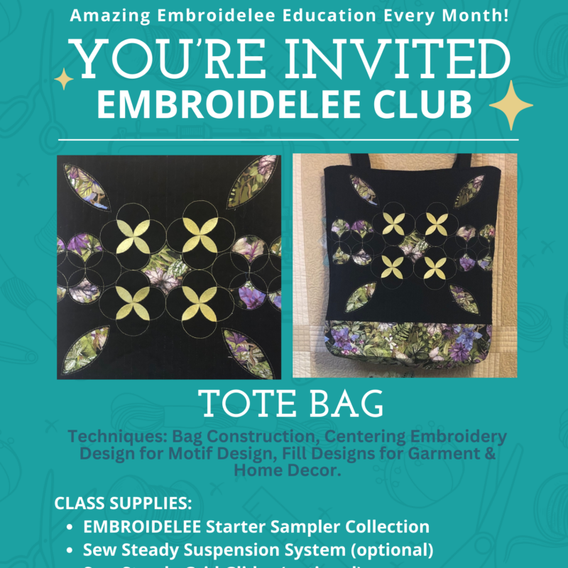 March Embroidelee Tote Bag Supply list