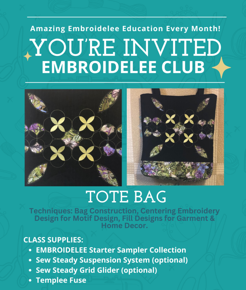 March Embroidelee Tote Bag Supply list