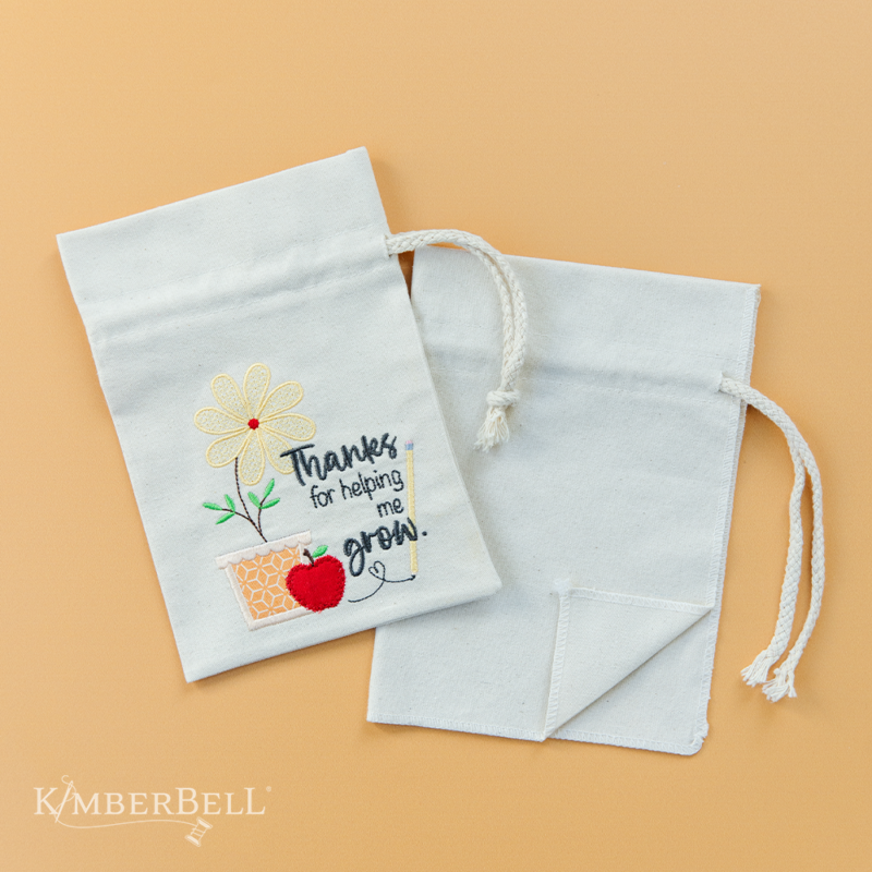 Kimberbell canvas cinch sack blank 2 pack - Beige - Image 6