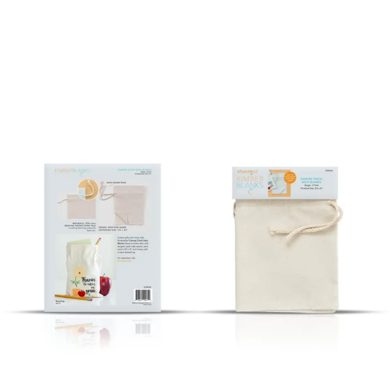 Kimberbell canvas cinch sack blank 2 pack - Beige - Image 2