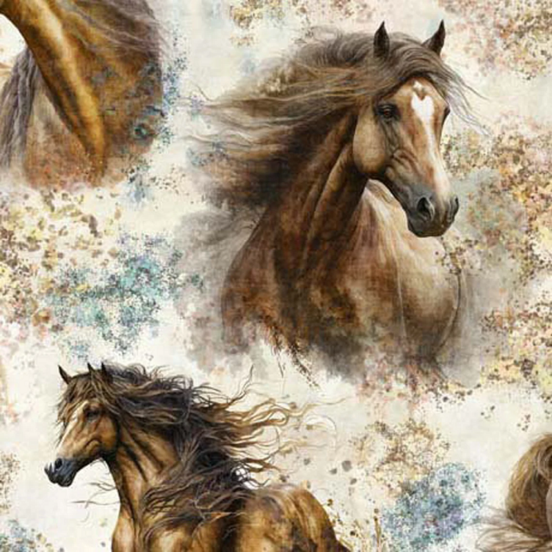 Quilting Treasures Stallion Song Horse Allover