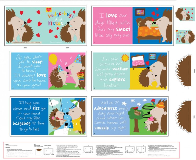 Studio E Hedge Hog Hugs Book Panel
