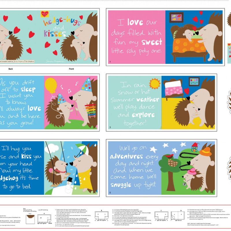Studio E Hedge Hog Hugs Book Panel