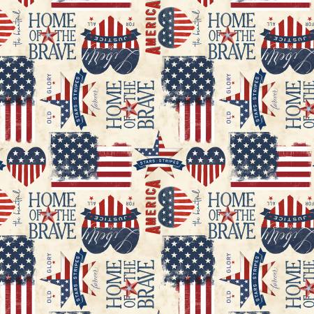 Wilmington Hearts' Anthem - Patriotic Words - Tossed Cream